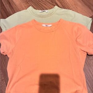 Cotton On Orange and Green  Micro Crop Tee bundle